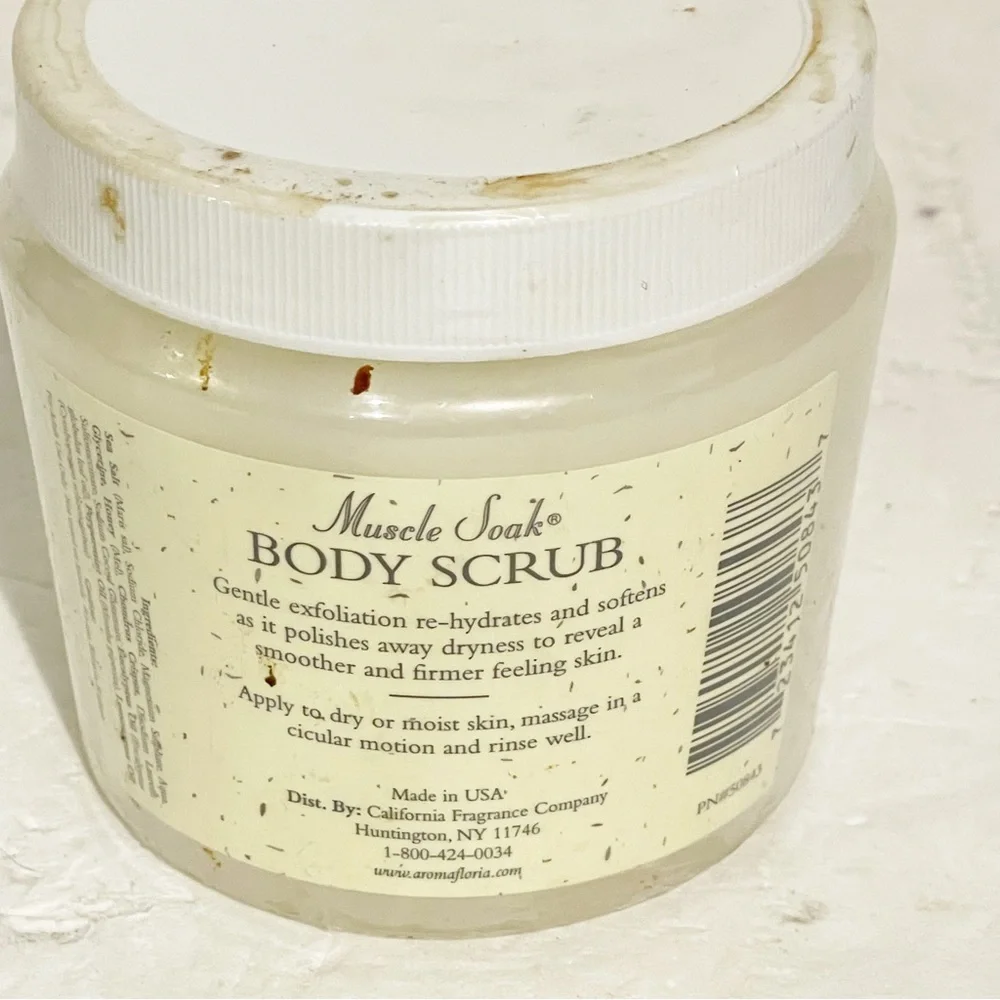 AROMAFLORIA AROMATHERAPY MUSCLE SOAK BODY SCRUB‎ EXFOLIATE PEPPERMINT 14.8oz NEW